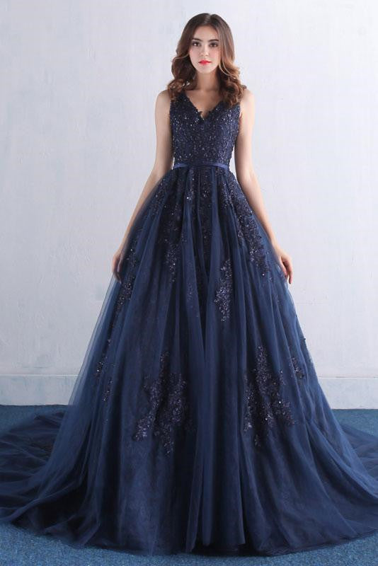 Long Dress Princess Cinderella - 2023 Blue Ball Gown Prom Dress New  Shoulder - Aliexpress